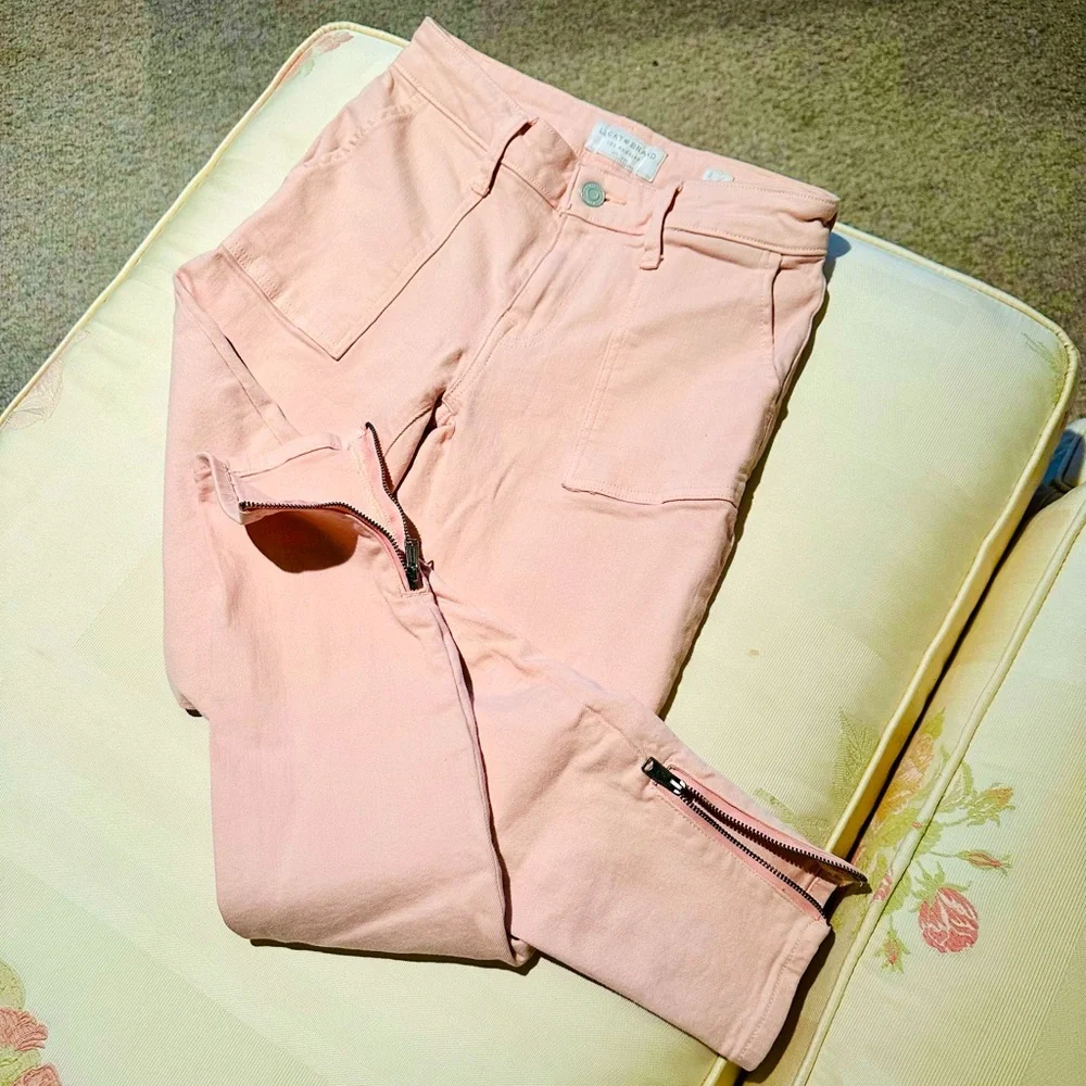 NWOT lucky Brand pale pink low rise skinny ankle zip jeans SZ 2/ 26 in👌🏻shape! - Picture 8 of 13